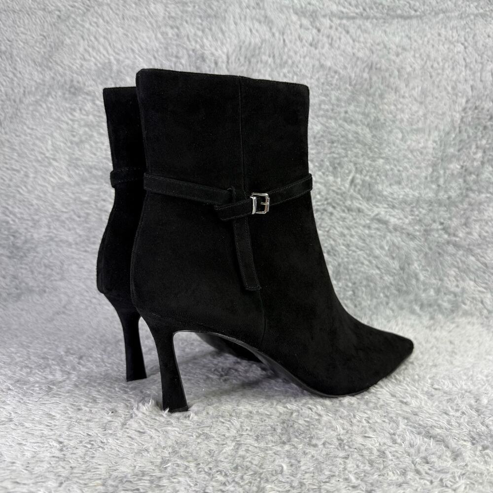 Steve Madden Layan Ankle Boot Women's Black Suede Size 11 Pointed Toe Bootie - Picture 5 of 12
